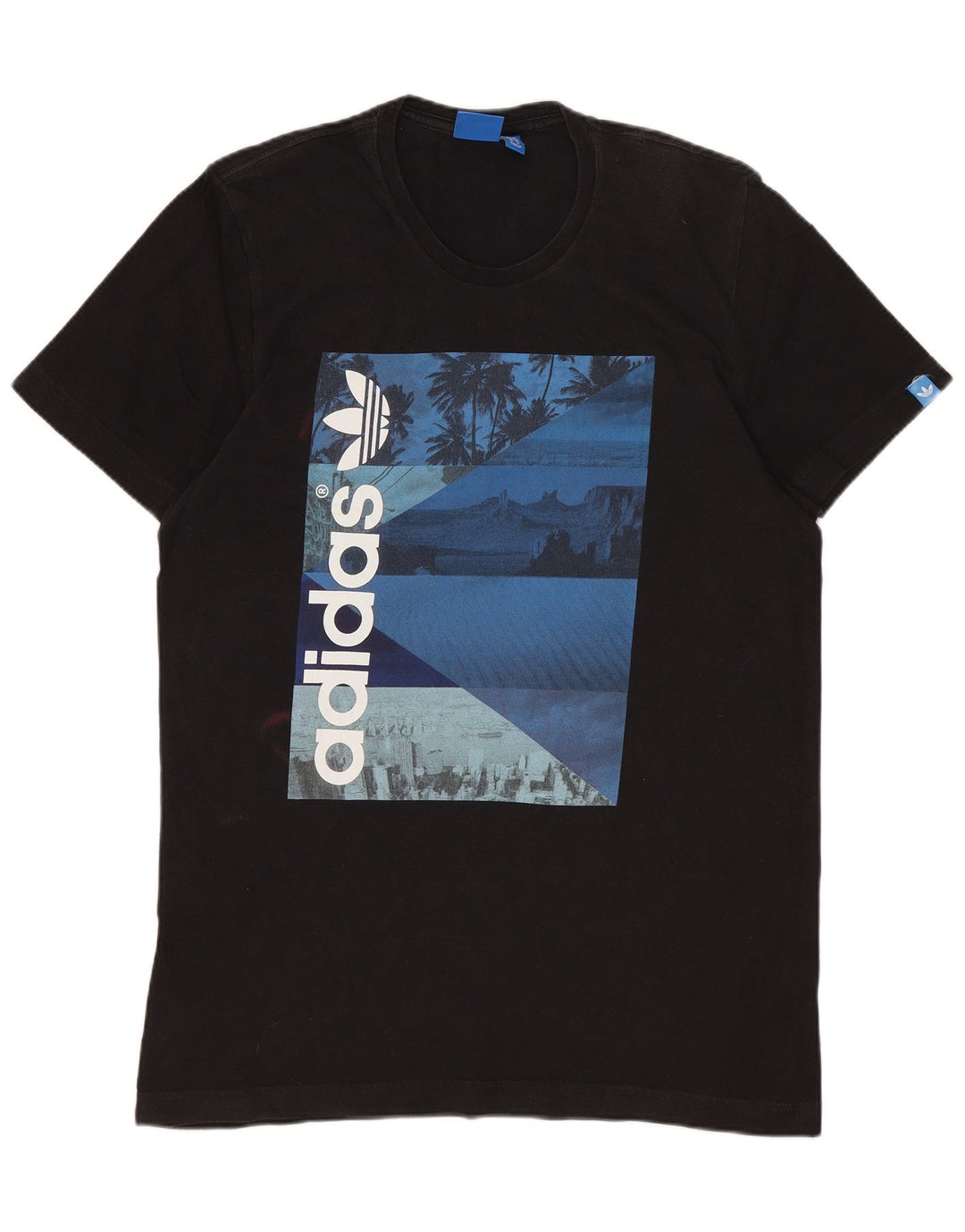 ADIDAS Camiseta gráfica para hombre Top Mediano Algodón negro