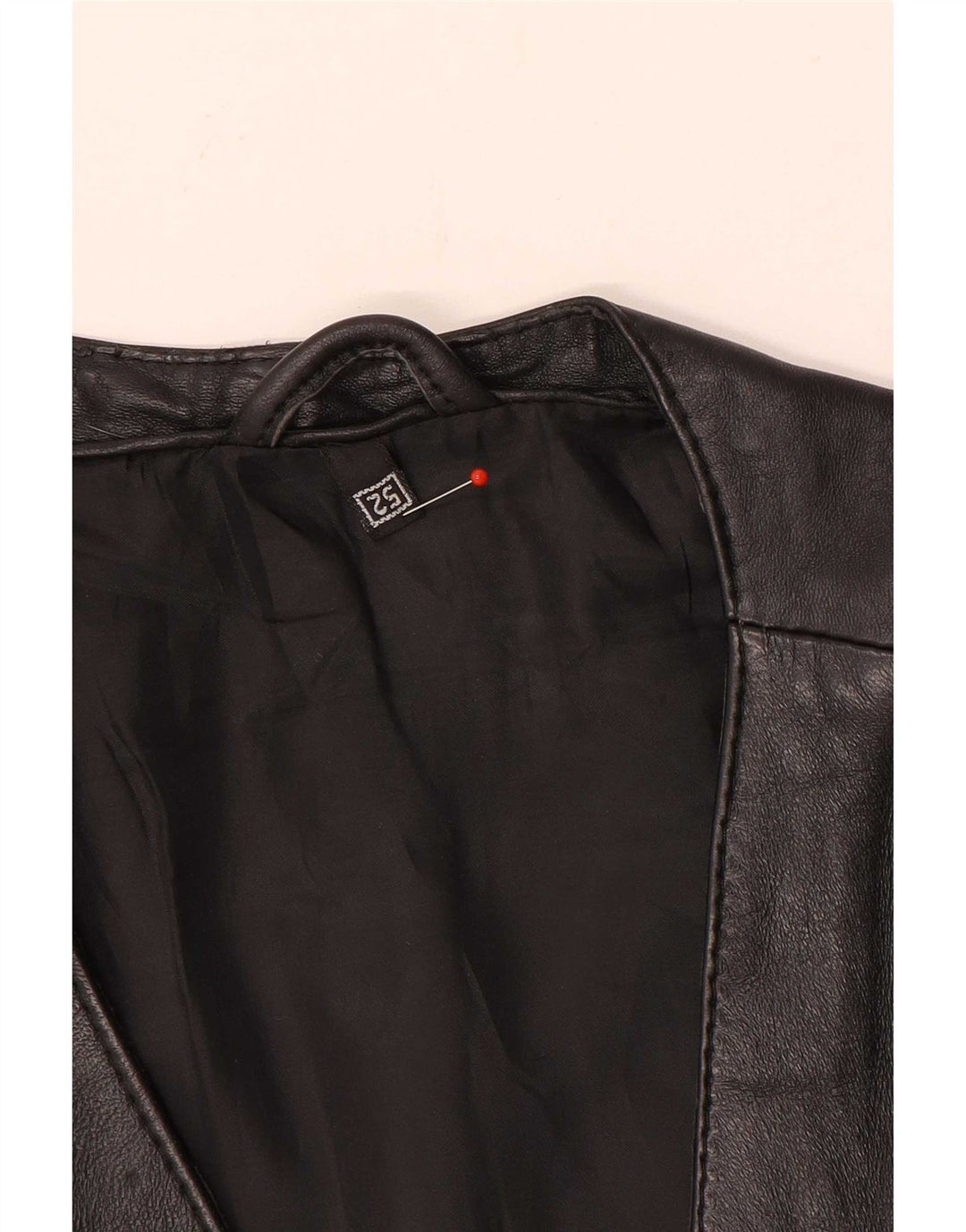 Vintage hombres cuero utilitario gilet EU 52 XL negro