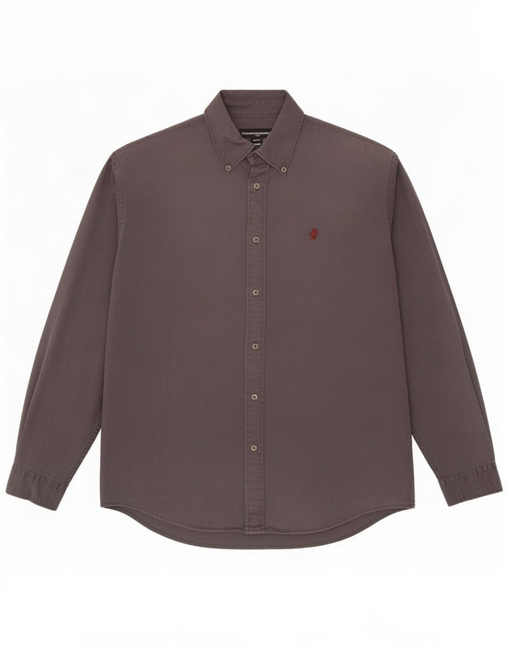 Camisa Marlboro Classics Hombre XL Gris Algodón