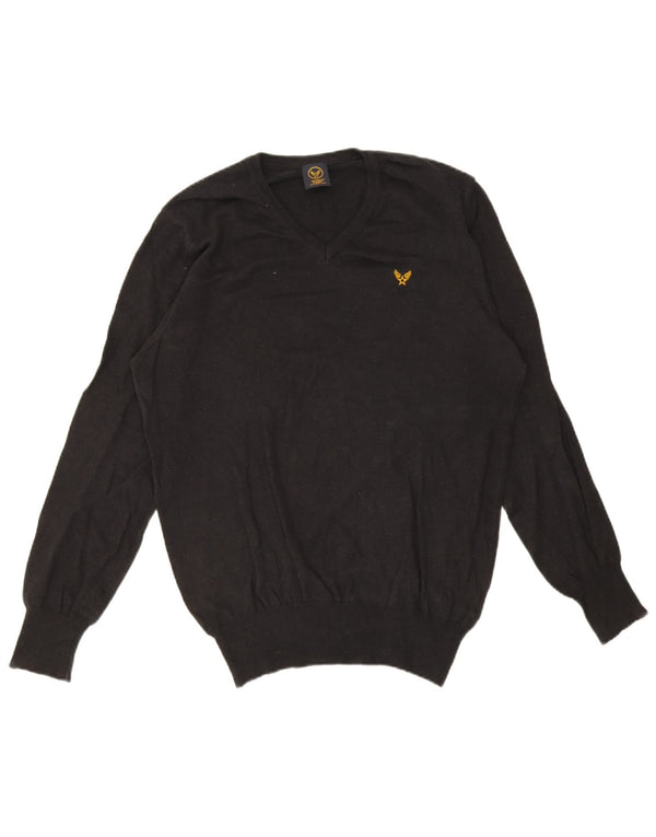 Avirex Jersey con cuello en V para hombre XL Algodón negro