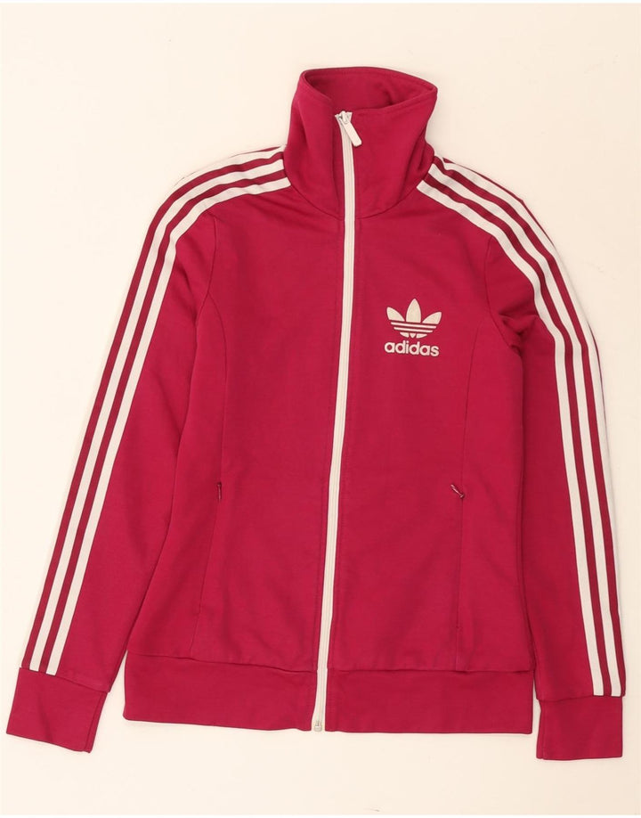 Adidas - Chaqueta de chándal para mujer IT 40 Small Pink Colourblock Cotton