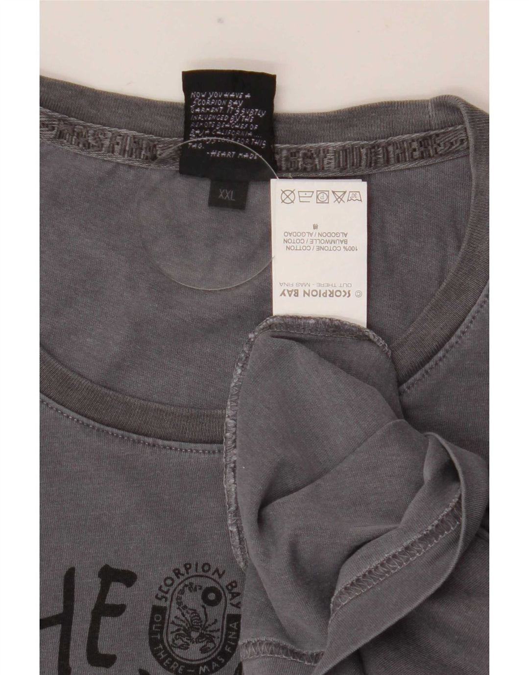 Scorpion Bay Top gráfico para hombre manga larga 2XL algodón gris