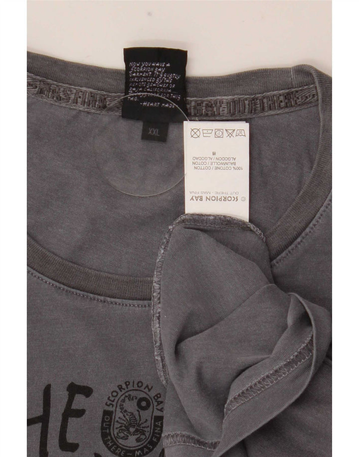 Scorpion Bay Top gráfico para hombre manga larga 2XL algodón gris