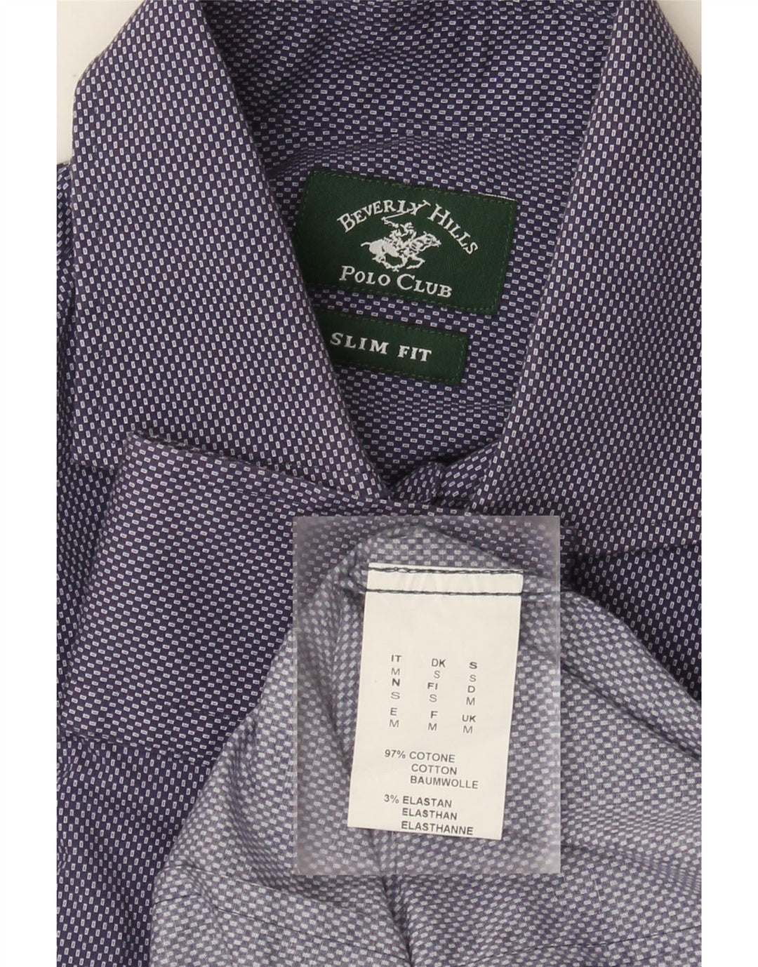 Camisa Beverly Hills de corte slim de algodón con lunares en azul medio