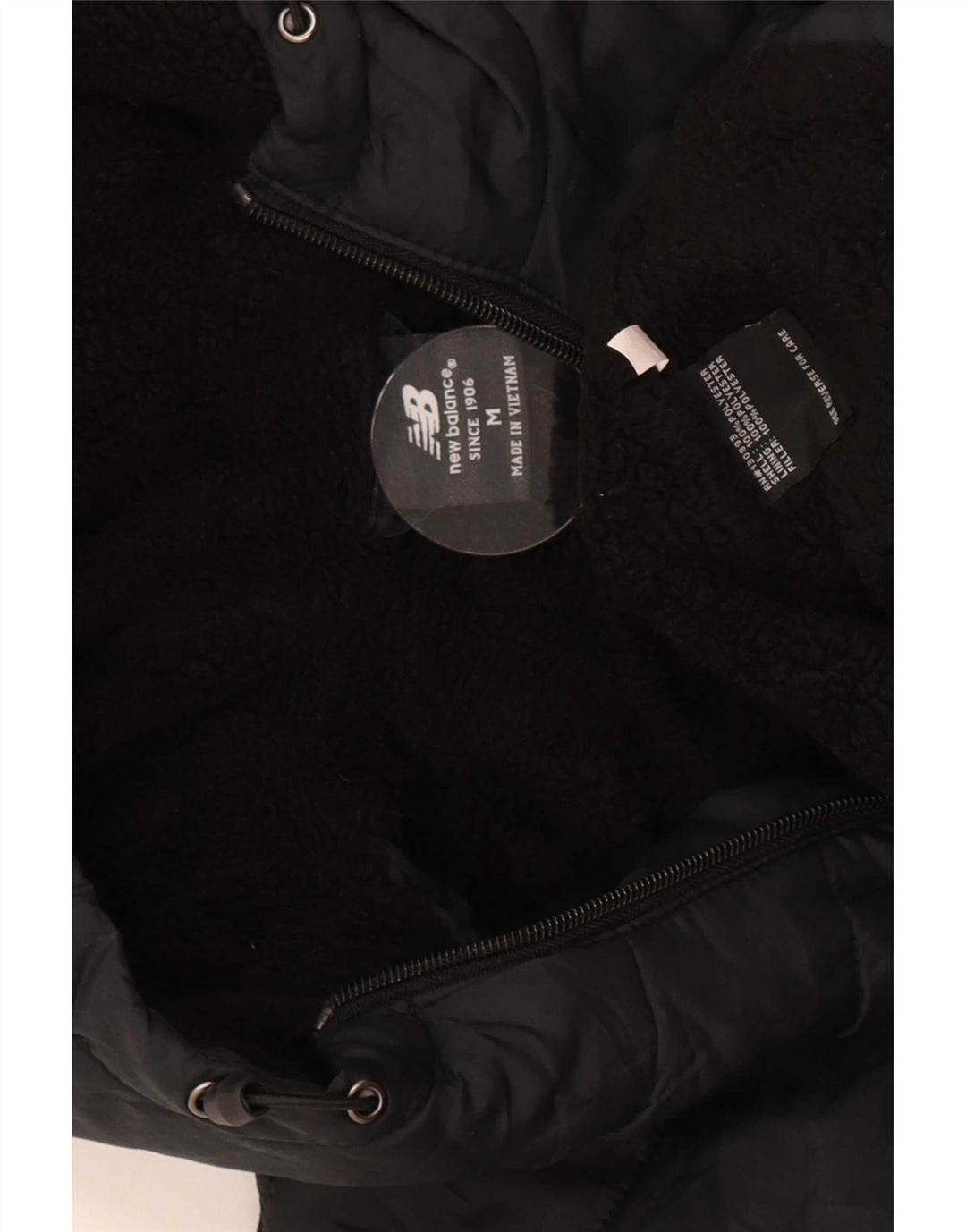 New Balance Abrigo acolchado con capucha para hombre UK 12 Mediano Negro Poliéster