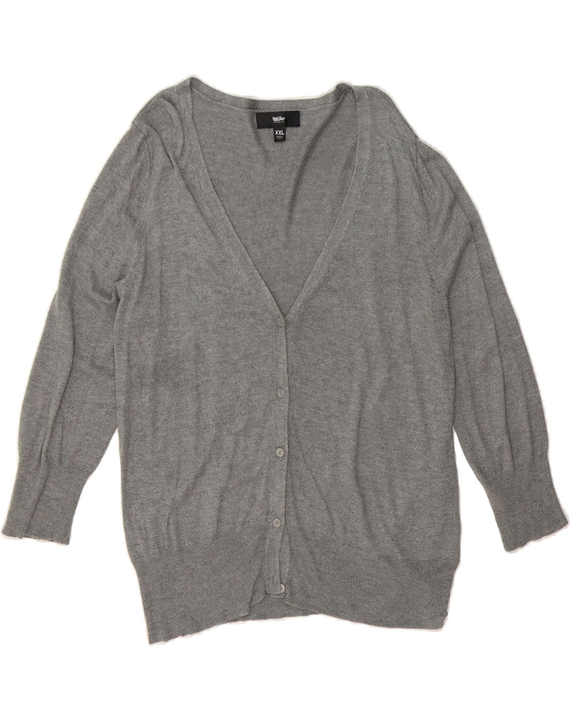 MOSSIMO Womens Cardigan Sweater UK 20 2XL Grey Nylon Vintage Mossimo and Second-Hand Mossimo from Messina Hembry 