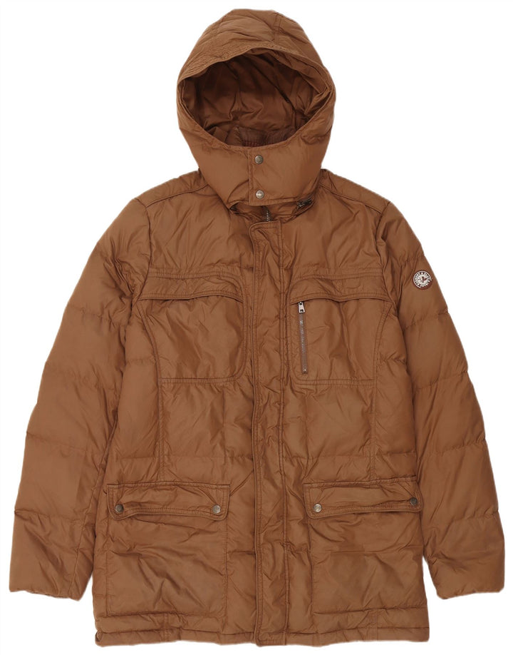 Harmont & Blaine Chaqueta acolchada con capucha para hombre UK 38 Marrón medio