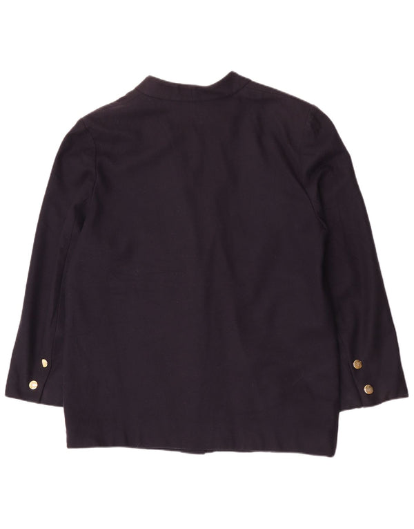 Luisa Spagnoli Chaqueta Blazer de 3 Botones para Mujer UK 46 Grande Lana Azul Marino