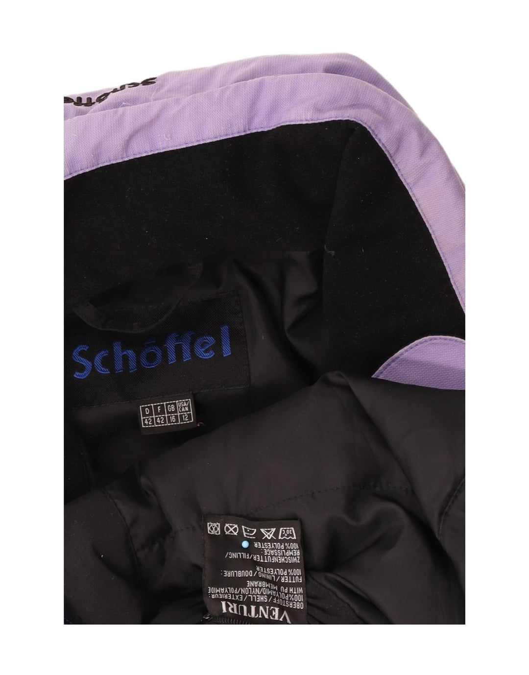 Schoffel Chaqueta de esquí con capucha para mujer UK 46 Large Púrpura Poliamida