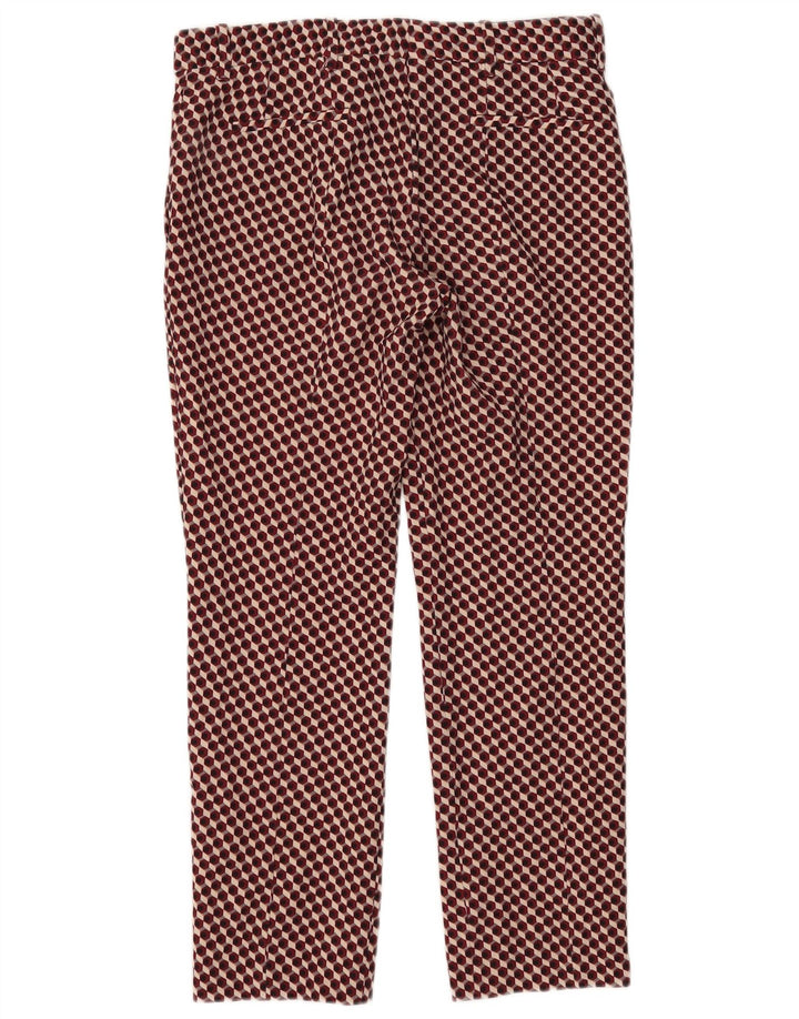Zara Mujer Pantalón Chino Slim Medium W28 L27 Rojo Geométrico