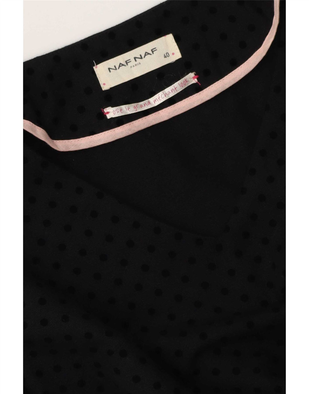 Naf Vestido básico de manga 3/4 para mujer EU 40 Medium Black Spotted