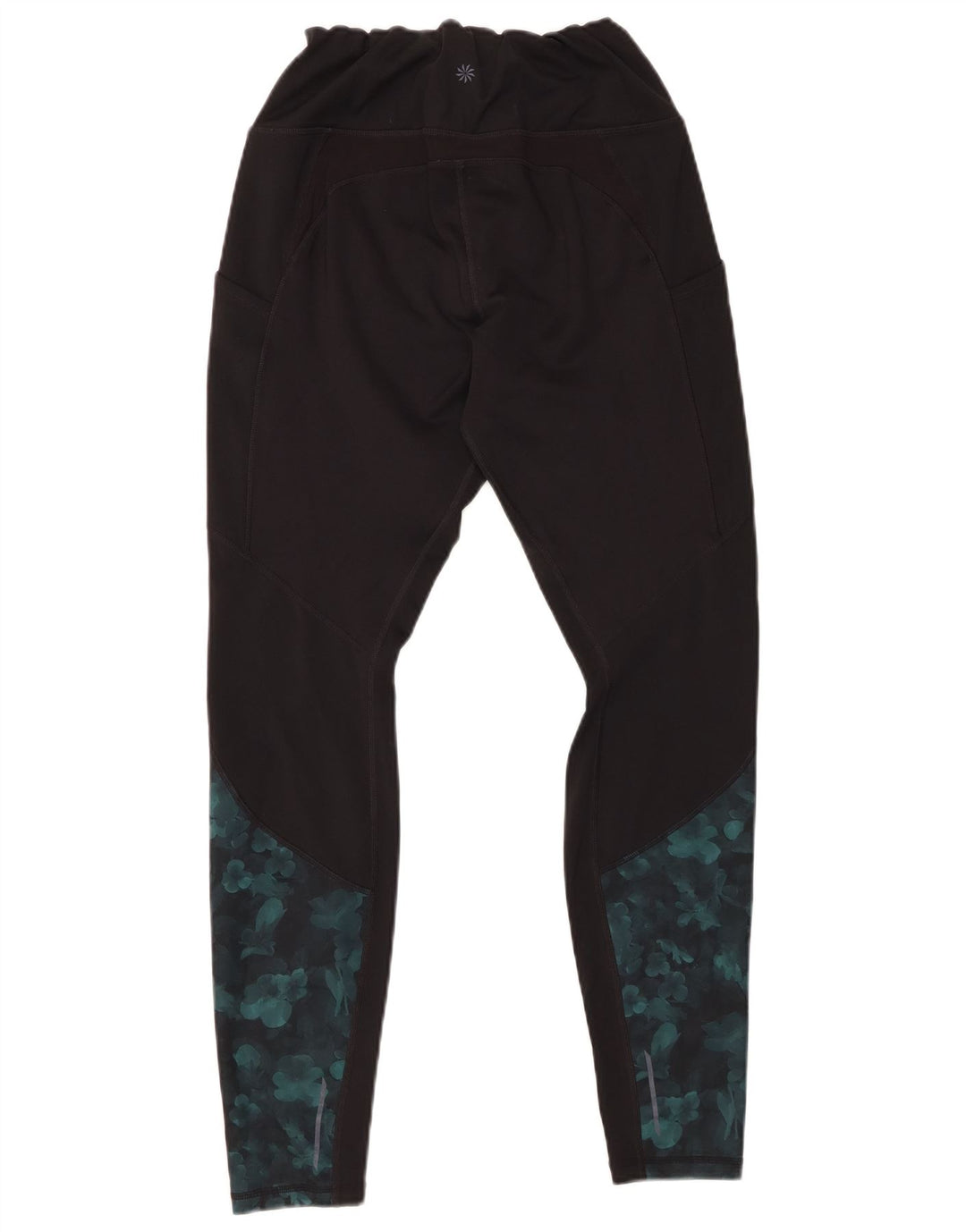 ATHLETA Leggings para mujer UK 40 Mediano Negro Floral Poliéster