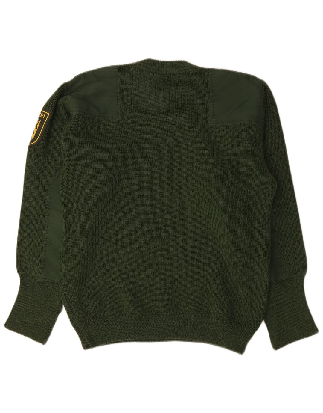 Vintage hombres gráfico cuello redondo jersey suéter IT 50 verde medio