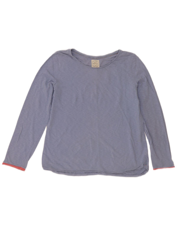 White Stuff Top de mujer de manga larga UK 42 Algodón moteado azul medio