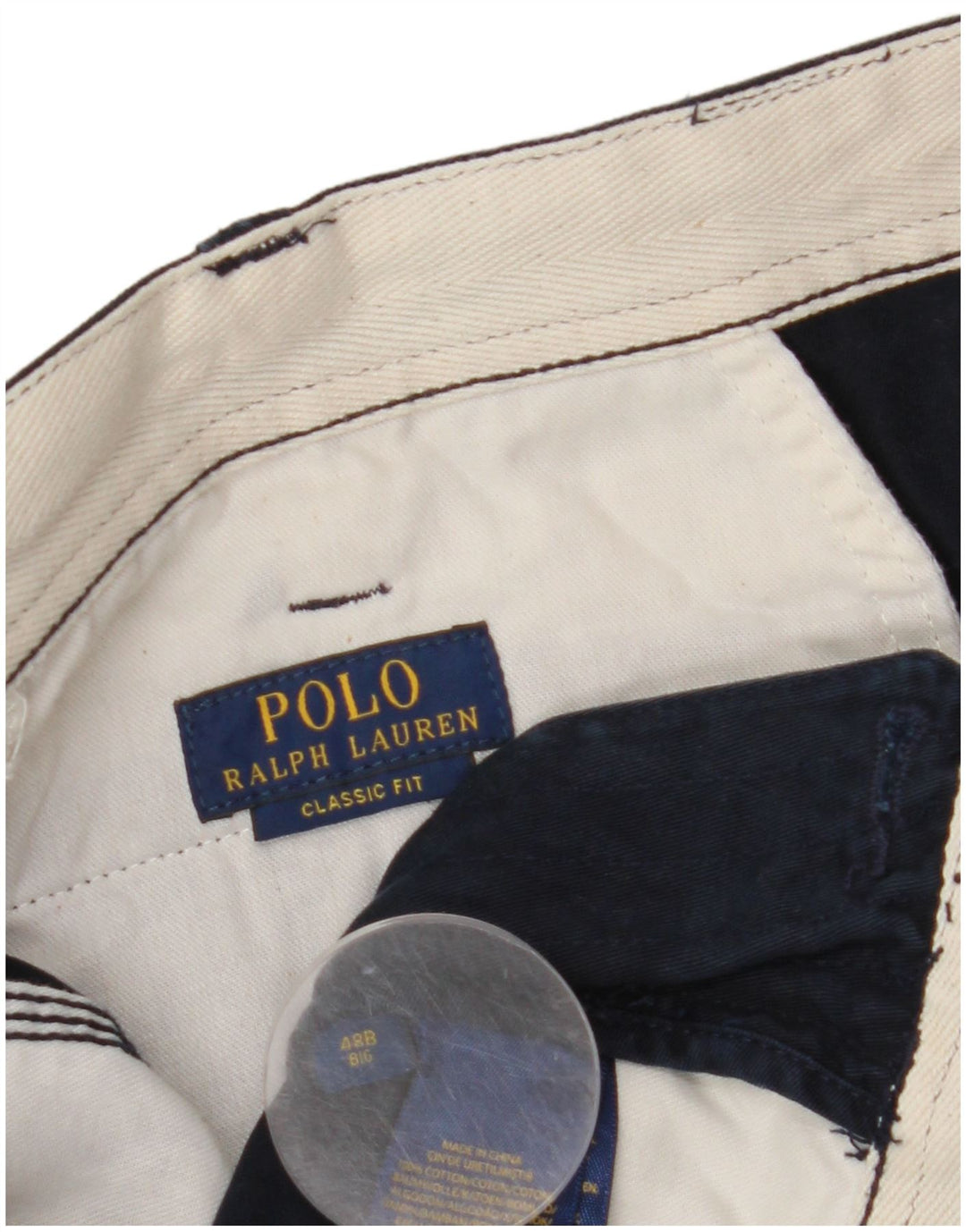 POLO RALPH LAUREN Pantalones cortos chinos grandes de corte clásico para hombre W48 4XL Azul marino