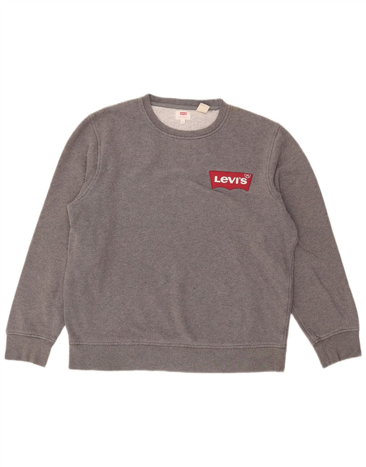 Levi's Hombre Sudadera Gráfica Jumper XL Algodón Gris