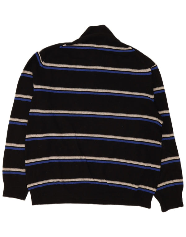 Kappa Jersey con cuello y cremallera para hombre, talla 2XL, cachemira a rayas negras