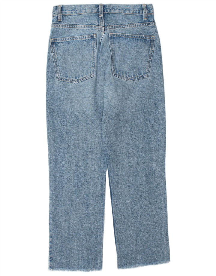 ZARA Vaqueros Rectos De Talle Alto Mujer EU 36 XS W26 L26 Azul Algodón