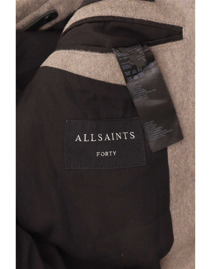 Abrigo All Saints para hombre UK 40 Lana gris grande