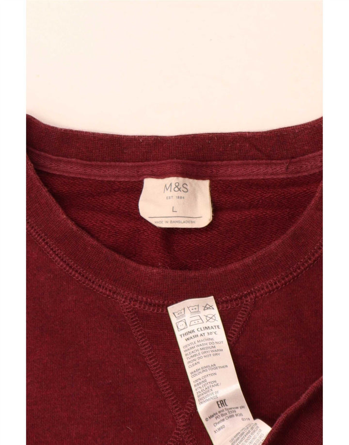 Marks & Spencer - Sudadera para hombre, talla grande, color granate, algodón