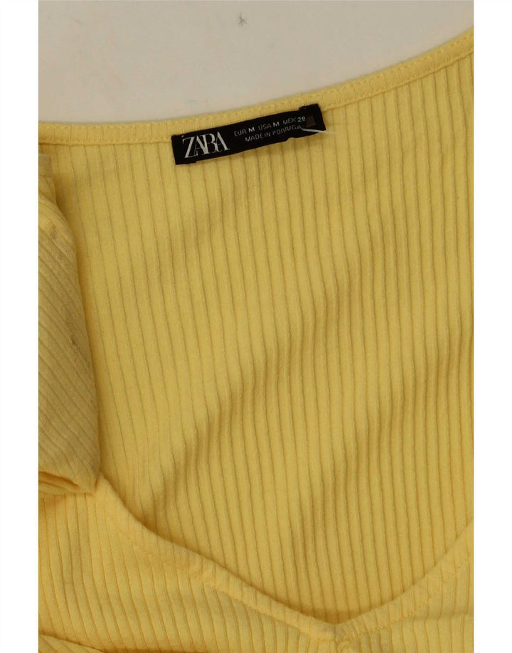 Zara Mujer Maxi Vestido UK 42 Medio Amarillo