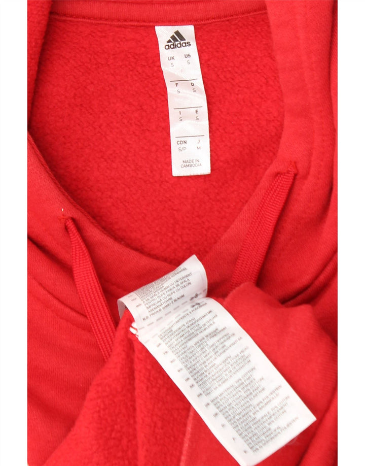 ADIDAS Hombre Sudadera con capucha Jumper Small Rojo Algodón