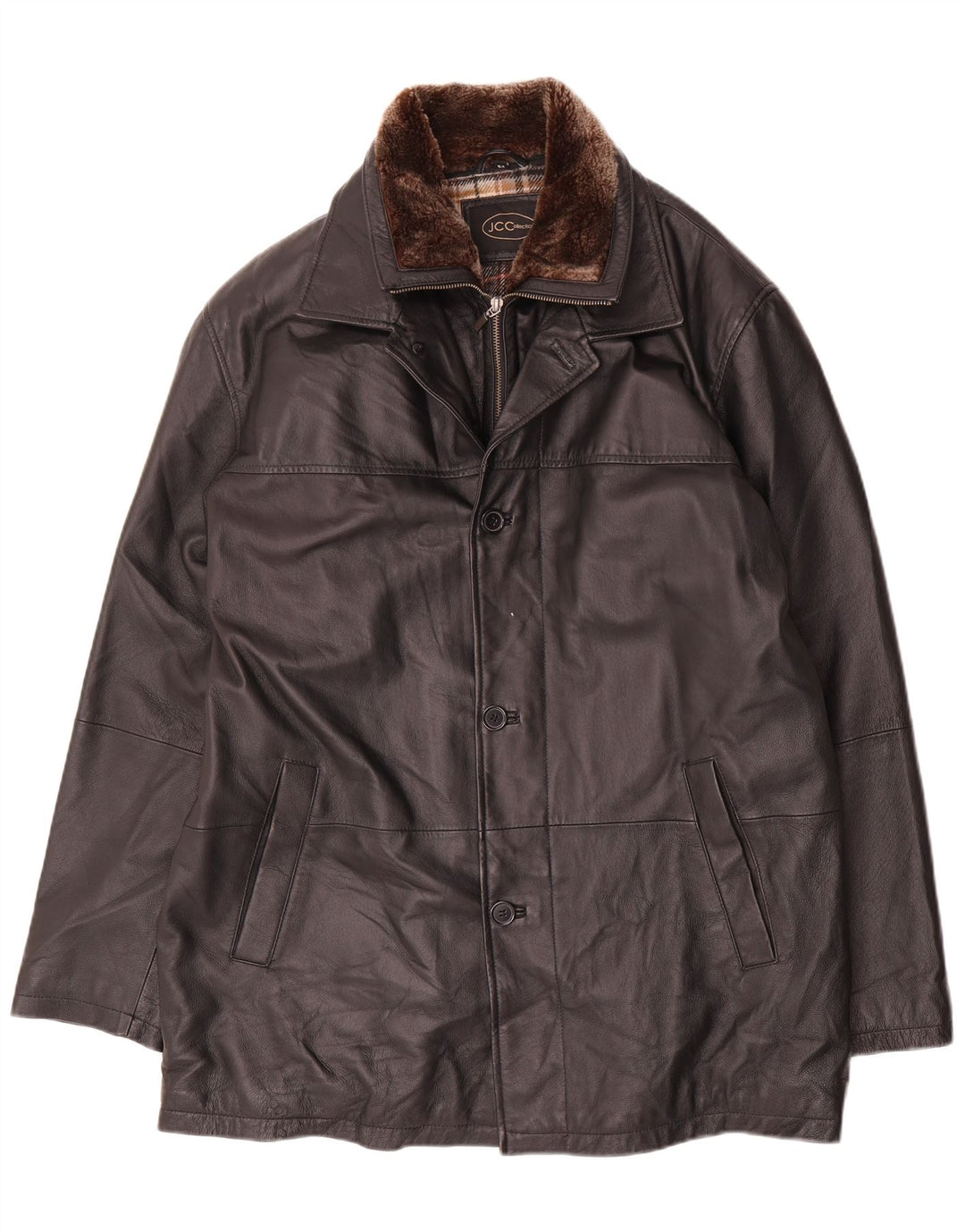 JCC Chaqueta de cuero para hombre IT 54 2XL Negro