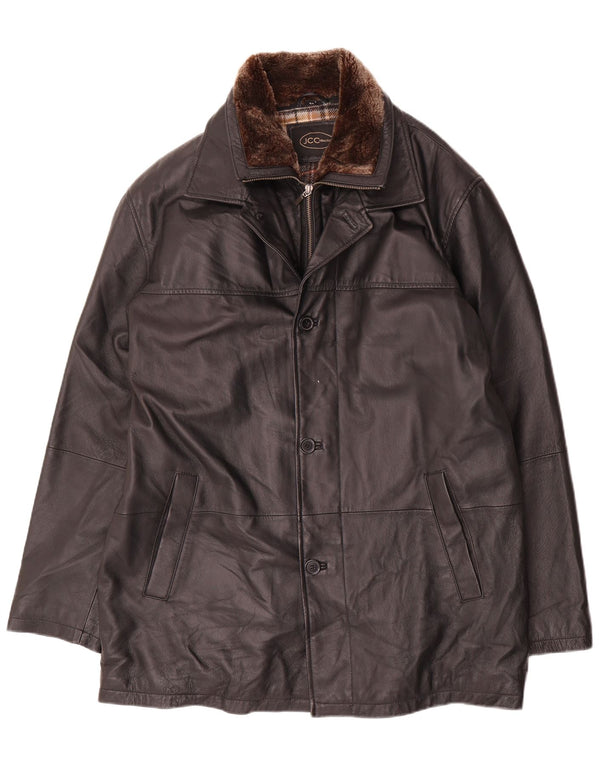 JCC Chaqueta de cuero para hombre IT 54 2XL Negro