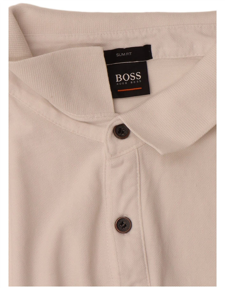 HUGO BOSS Polo slim fit para hombre Algodón blanco grande