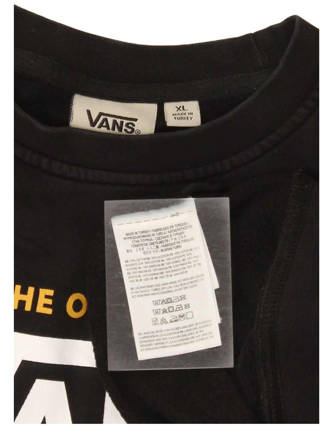 VANS Sudadera con gráfico Off The Wall para Mujer Jersey UK 40 XL Algodón Negro