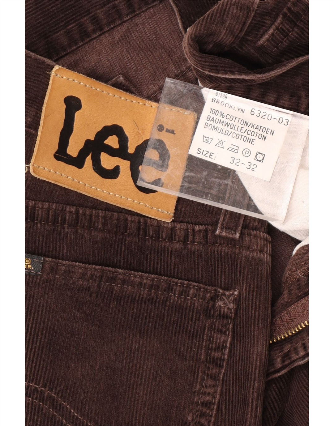 LEE Pantalones rectos de pana Brooklyn para hombre W32 L32 Algodón marrón