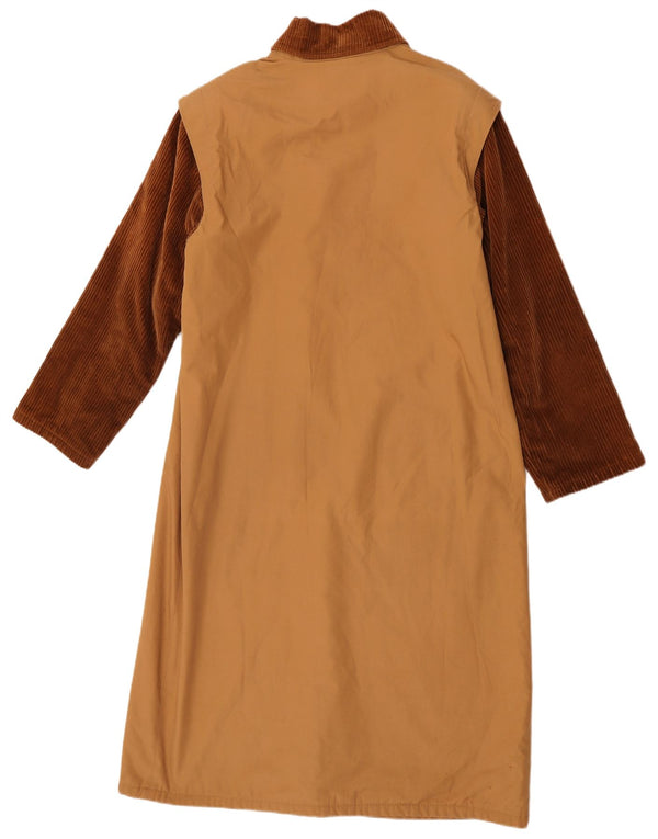 Vintage Womens Overcoat UK 16 Large Brown Colourblock