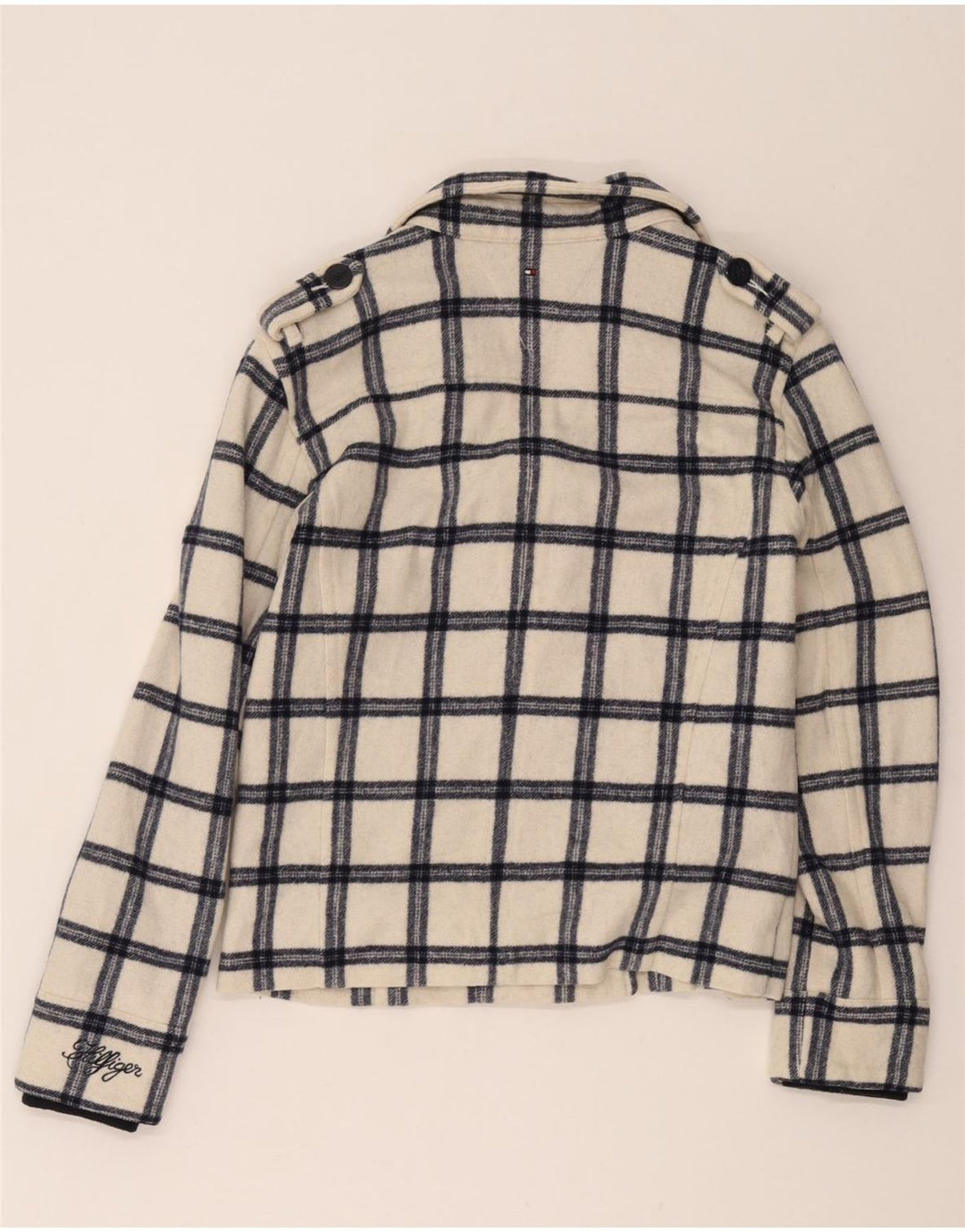 Tommy Hilfiger Chaquetón para niña 15-16 años Blanco Cuadros Poliéster
