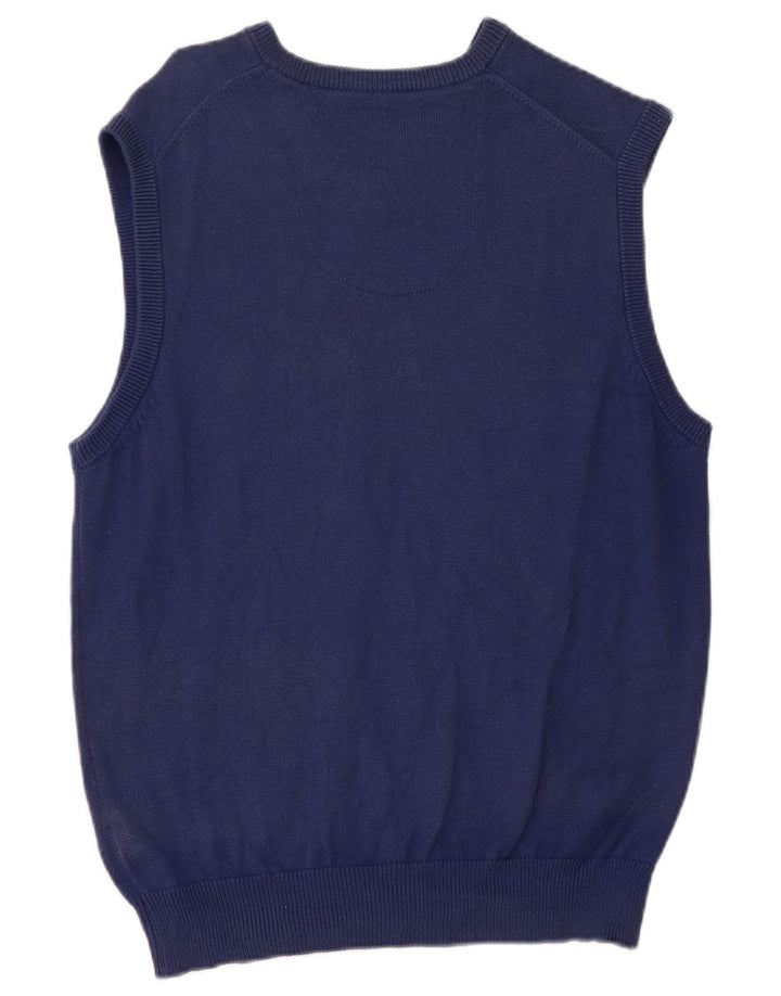 Marks & Spencer Camiseta sin mangas de ajuste regular para hombre de algodón azul medio