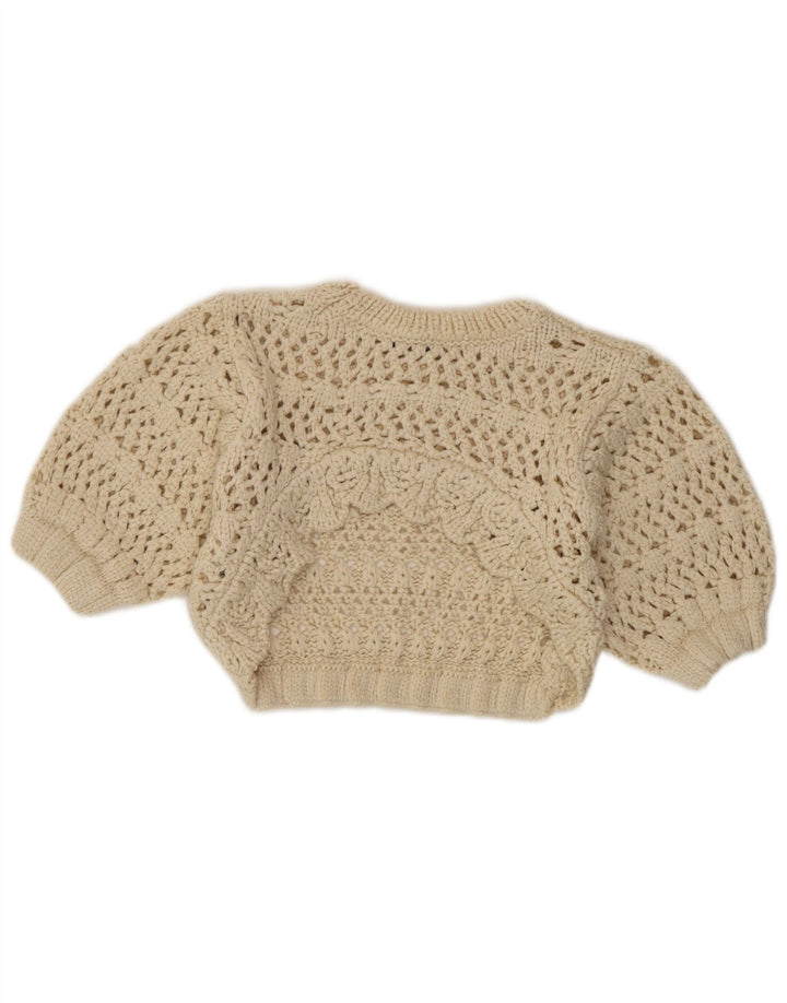 Zara Top transparente de punto para mujer Reino Unido 8 Pequeño Acrílico beige