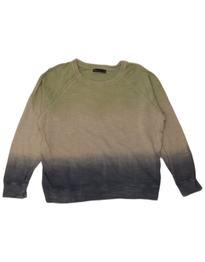 Marks & Spencer Sudadera tipo jersey para mujer UK 44 Grande Verde Colorblock