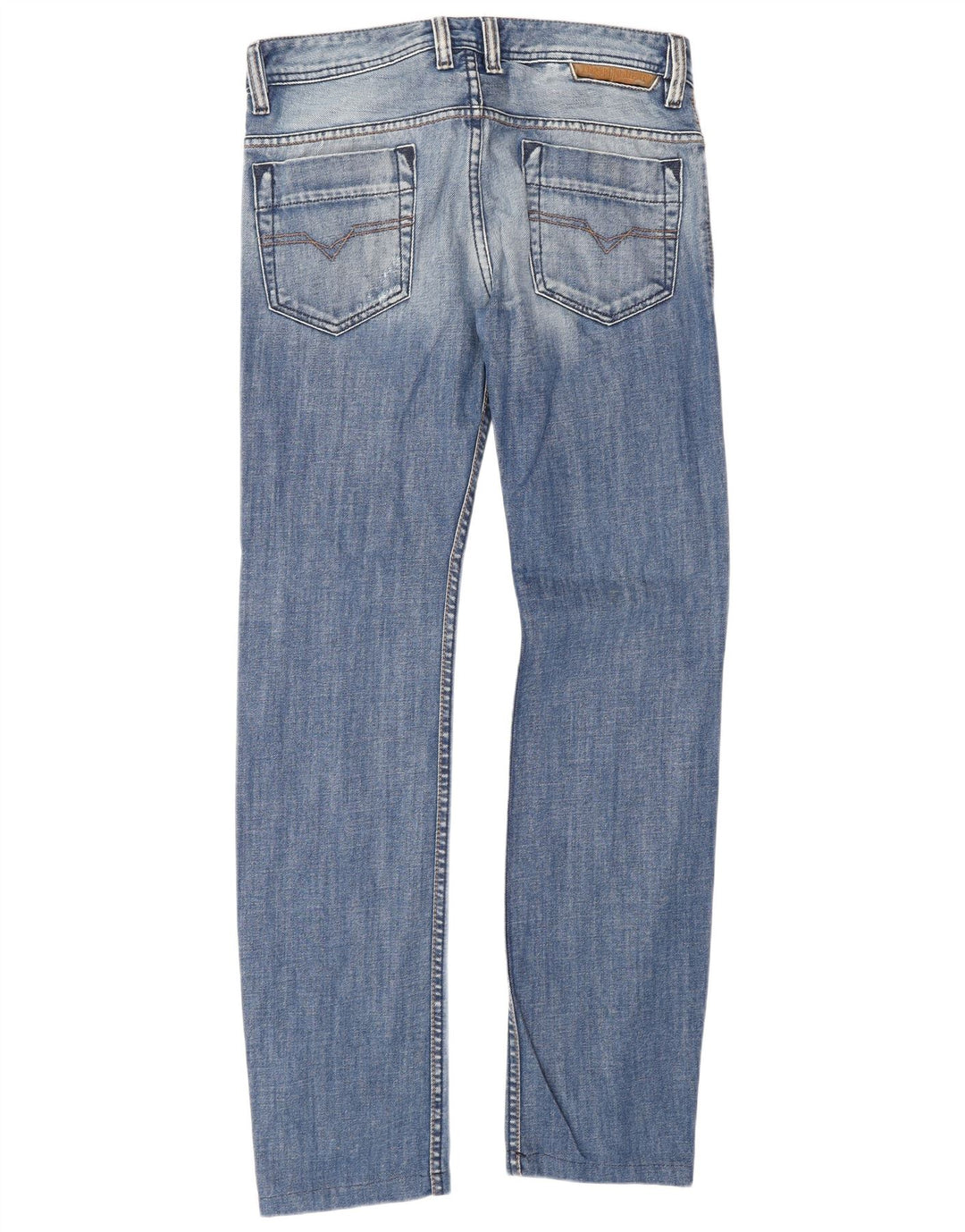 DIESEL Mens Distressed Straight Jeans W30 L34 Blue Cotton