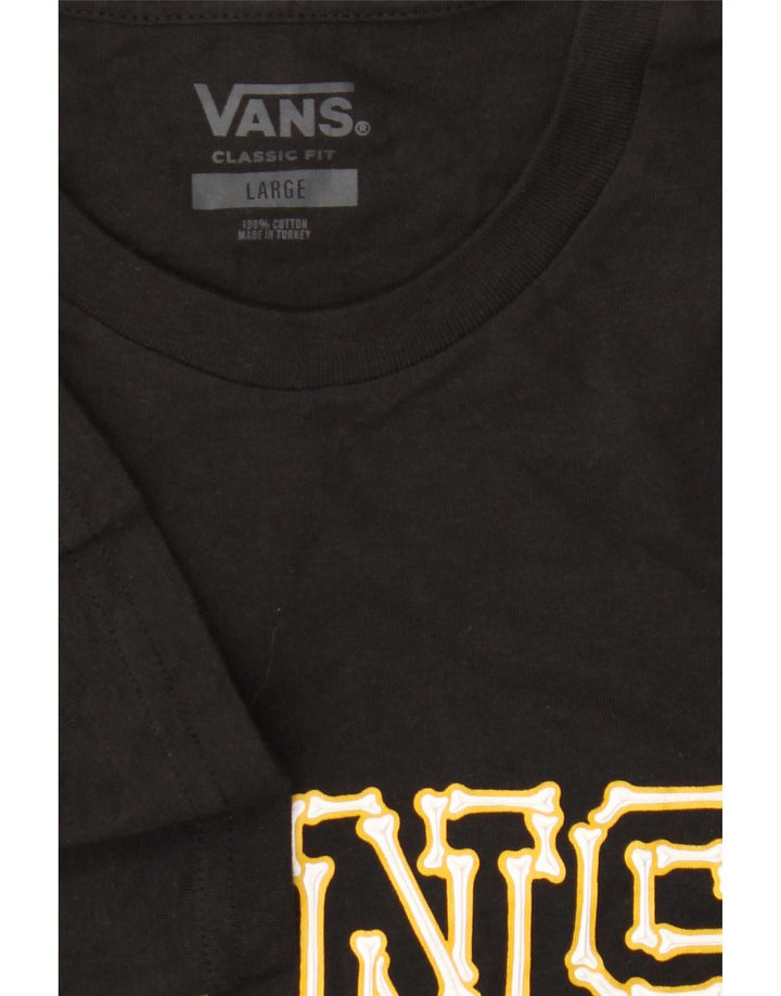 Vans - Camiseta gráfica para hombre, talla grande, algodón negro