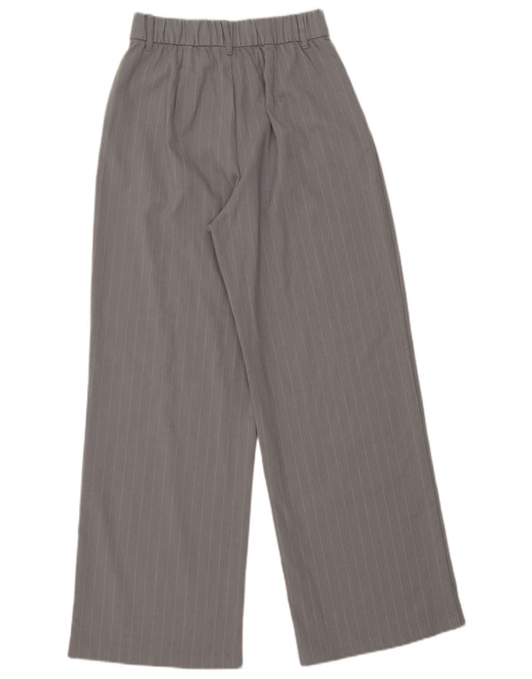 Pantalones Chinos Hollister De Pierna Ancha Y Cintura Alta Para Mujer XS W25 L28 Gris A Rayas