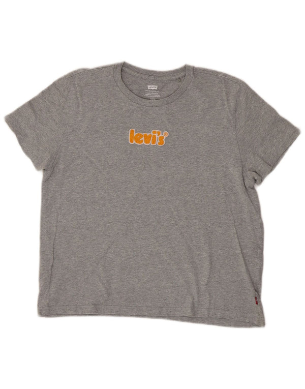 Levi's Camiseta corta con gráfico para mujer UK 44 Gris medio