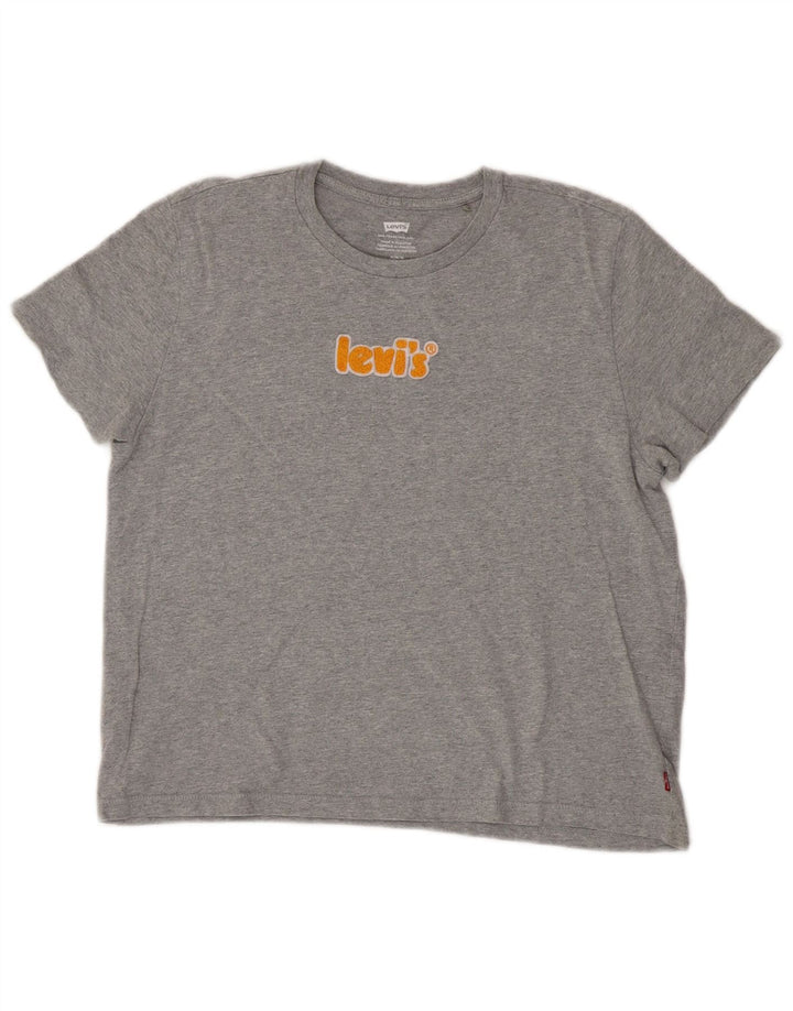 Levi's Camiseta corta con gráfico para mujer UK 44 Gris medio
