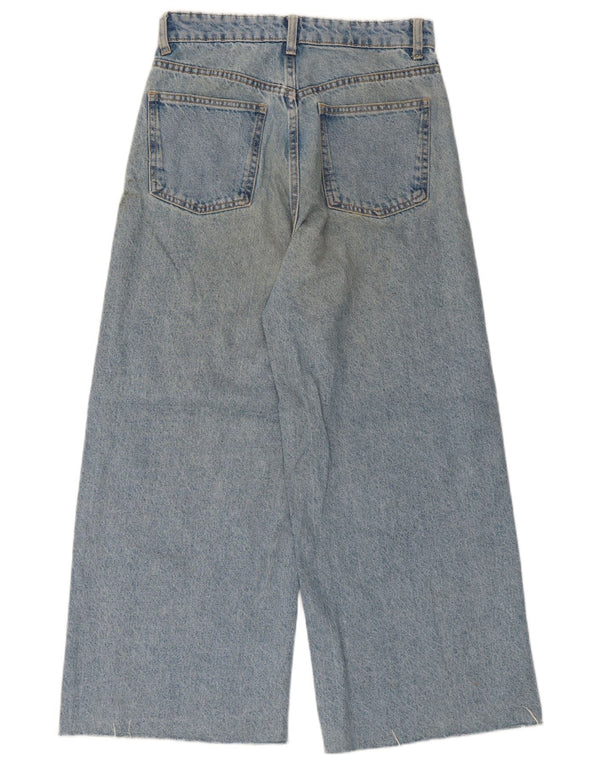 Zara Vaqueros de pierna ancha y cintura alta para mujer EU 36 XS W26 L25 Algodón azul