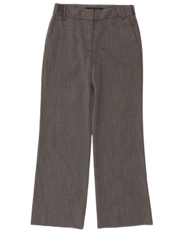Zara Mujer Pantalón Chino Bootcut EU 34 2XS W24 L28 Poliéster A Rayas Gris