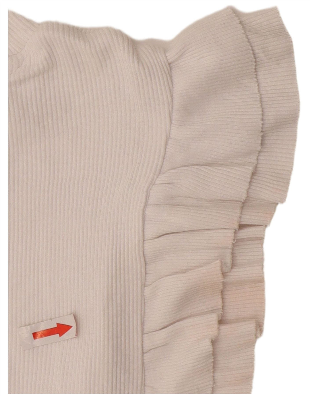 Zara Mujer Crop Blusa Top Reino Unido 42 Medio Algodón Blanco
