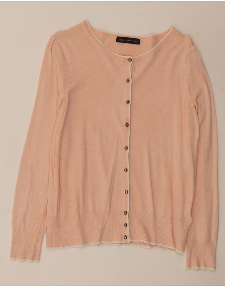 Marks & Spencer Suéter tipo cárdigan para mujer UK 8 Small Viscosa rosa