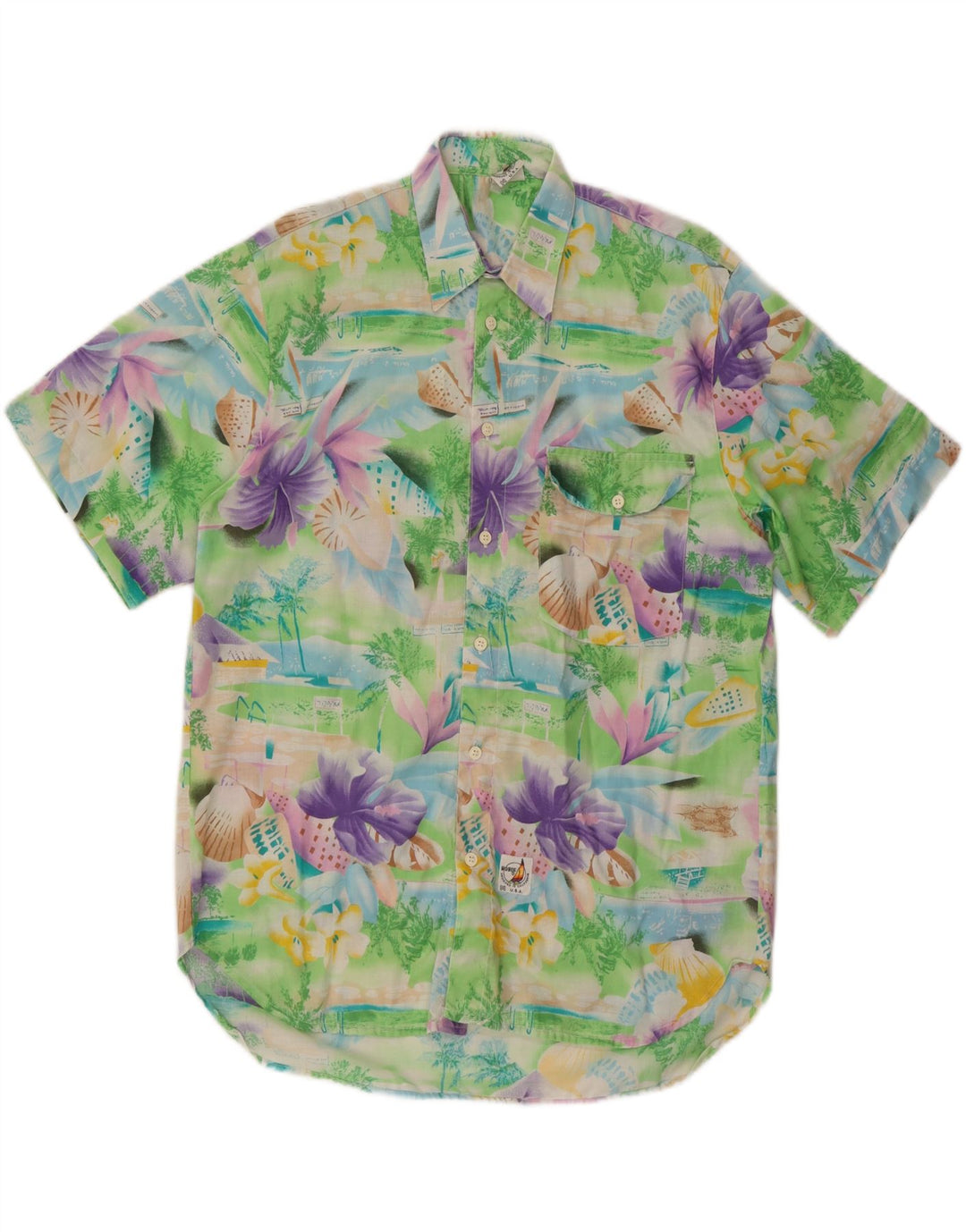 HOBIE Mens Hawaiian Short Sleeve Shirt Medium Multicoloured Floral