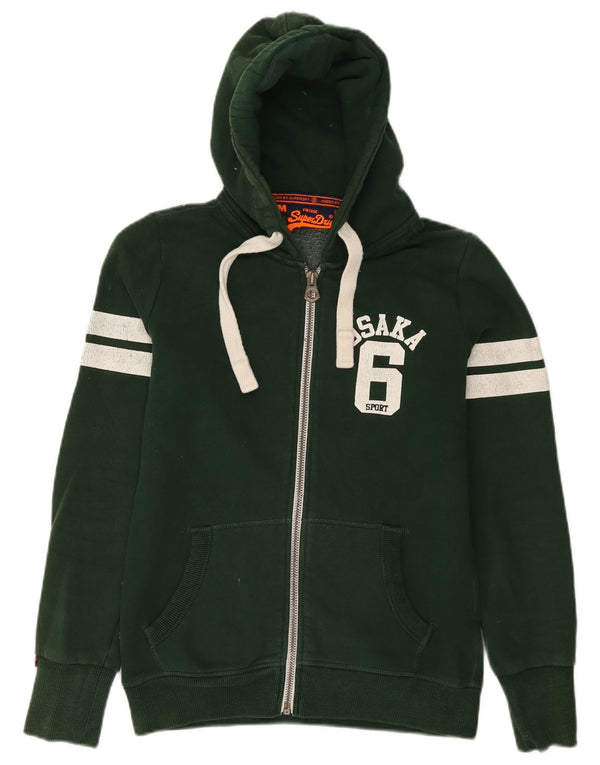 Superdry Osaka Graphic Zip Sudadera con capucha para mujer UK 40 Algodón verde medio