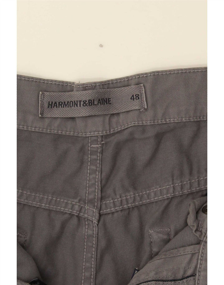 Harmont & Blaine Pantalones informales rectos para hombre IT 48 Algodón gris medio