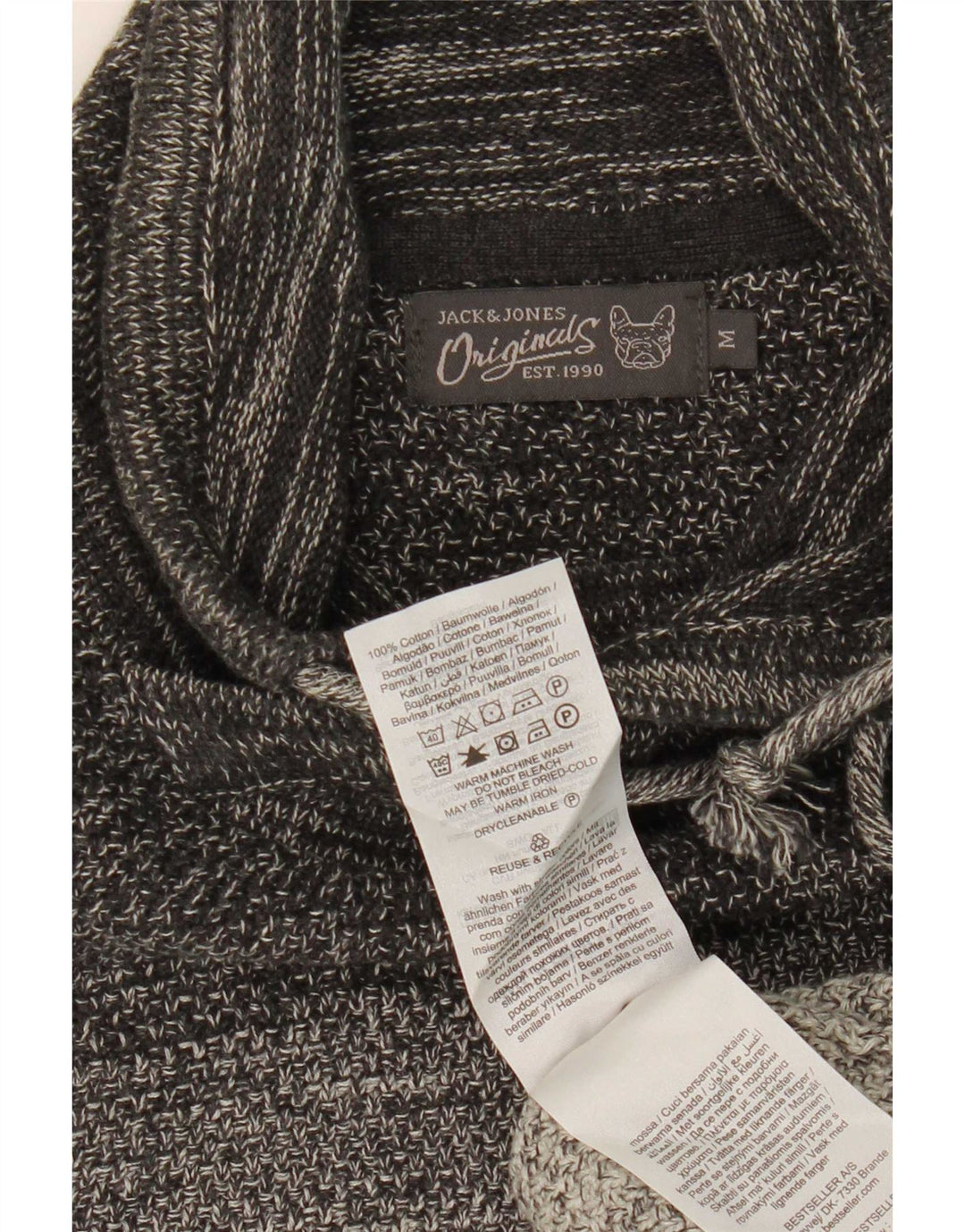Jack & Jones Hombre Jersey Con Cuello Vuelto De Algodón Color Block Gris Medio