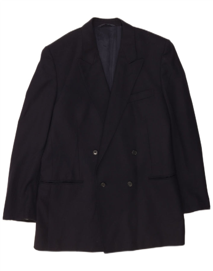 Vintage hombres doble pecho Blazer chaqueta IT 50 grande azul marino